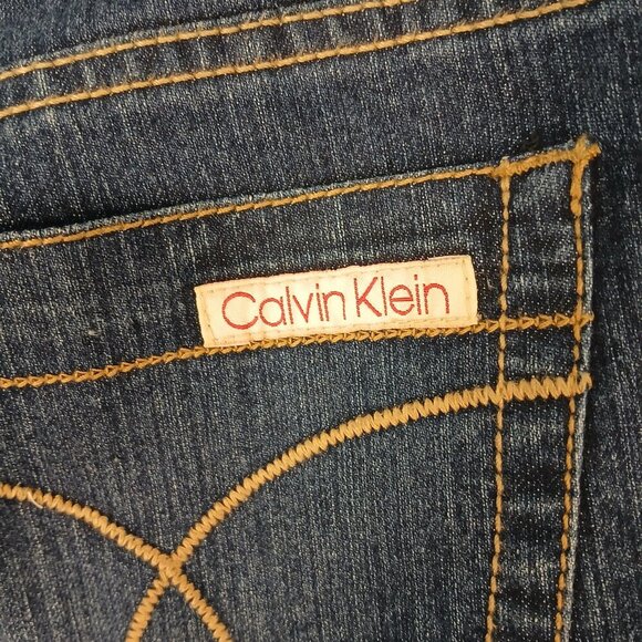 WOMENS CALVIN KLEIN FLARE JEANS DARK WASH SIZE 6 VINTAGE - Picture 5 of 7